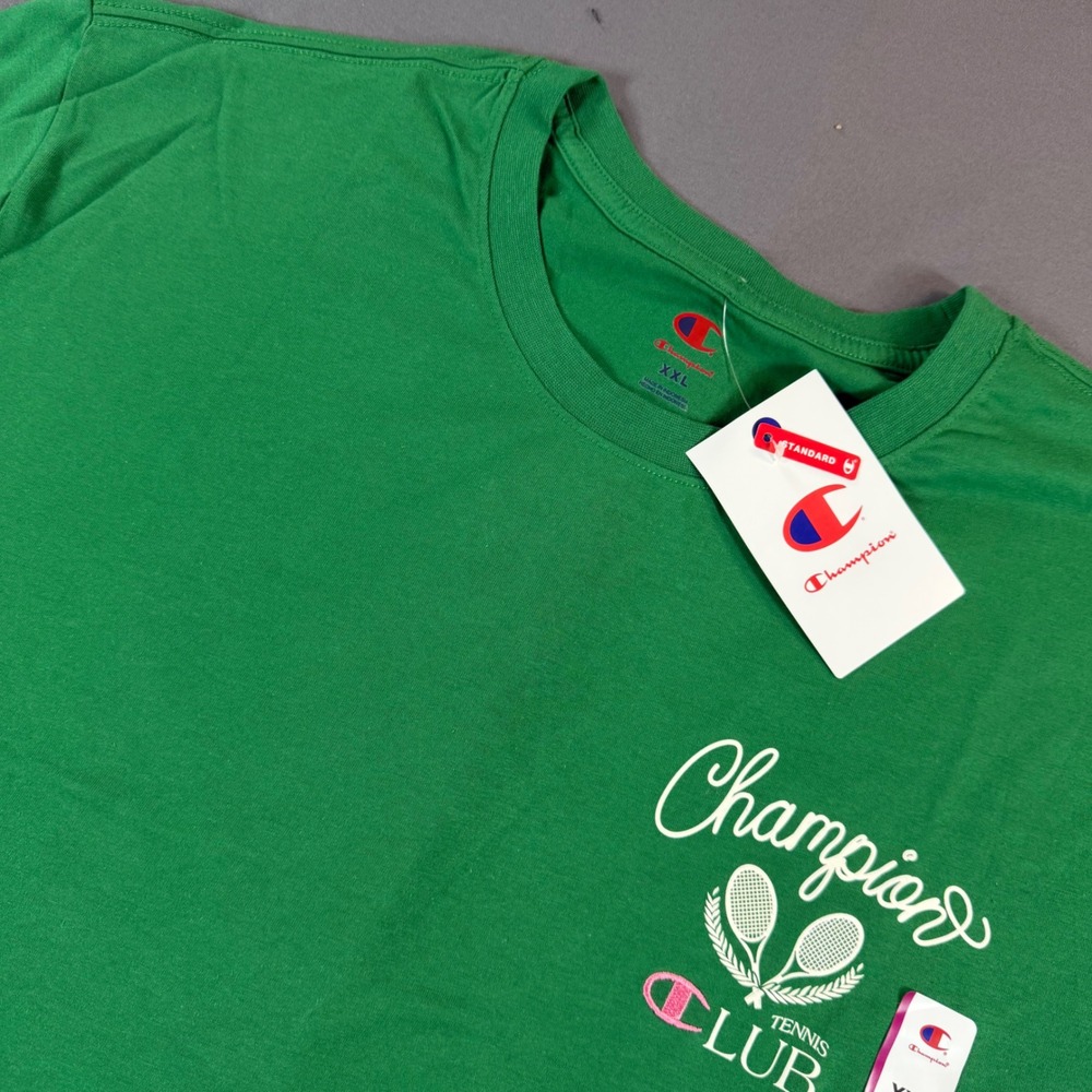 Champion Tennis Club Graphic T-Shirt Green XXL New With Tags